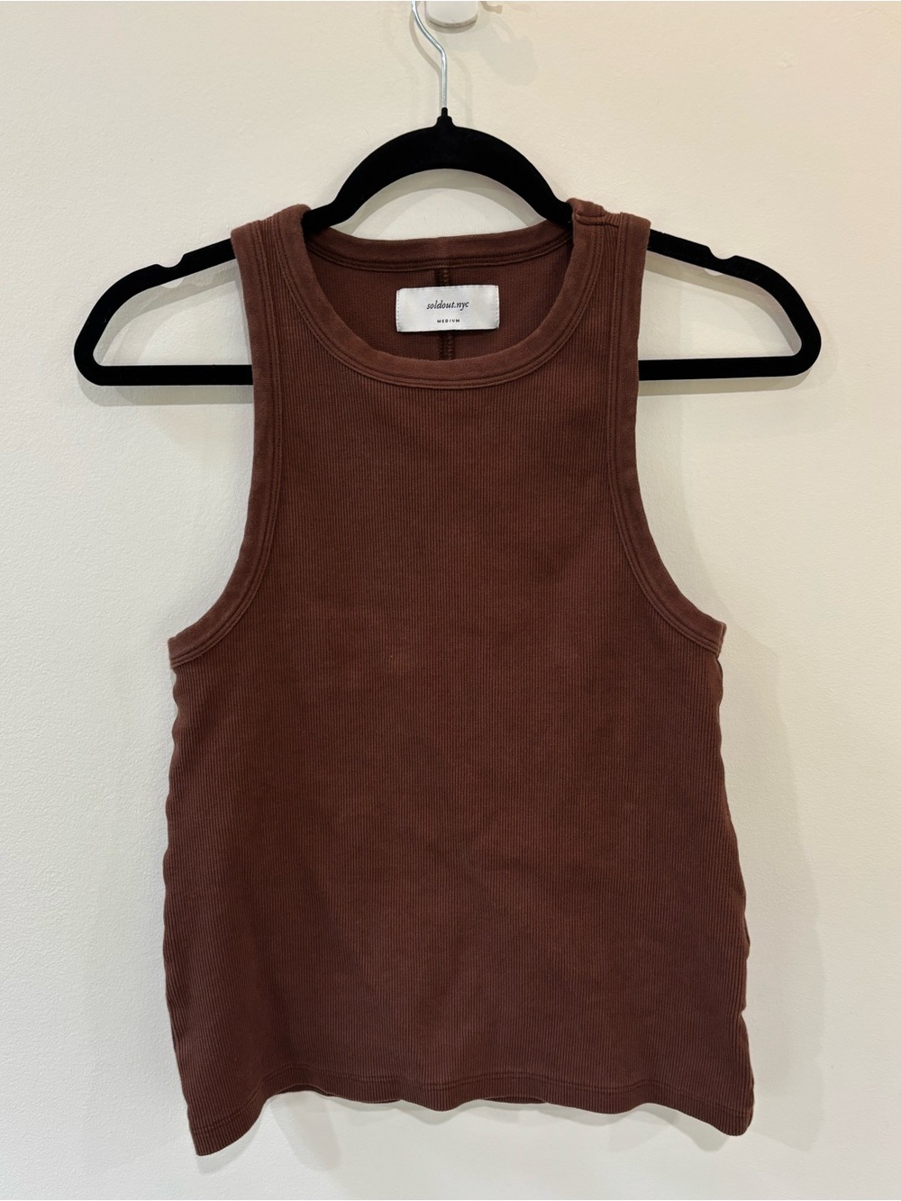 Soldout NYC Not So Basic Ribbed Tank in Chocolate Brown